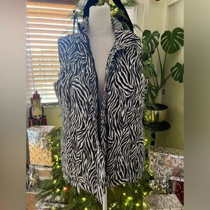 Charter Club Black and White Zebra Print Vest